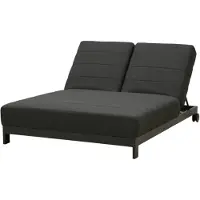 CLEMENTO Beziers Doppel Loungeliege Aluminium mit Rollen Sunbrella