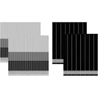 DDDDD Kombi-Set Jules Anthracite 2 Küchentücher + 2 Geschirrtücher-60 x 65 cm