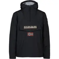 Napapijri Herren Regenjacke Schwarz mit Kapuze und recycelten Materialien