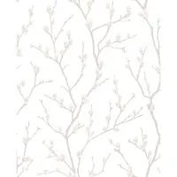 Superfresco Vliestapete "Zweig" geblümt aufgeschäumt Weiß/Braun - 10m x 52cm