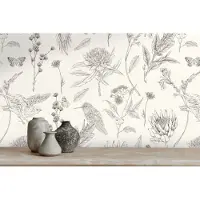 Living Walls Vliestapete "Drawn Into Nature Blumen-Tapete Mustertapete Pflanzen Natur" matt strukturiert Vliestapete Blümchen für Schlafzimmer Küche Wohnzimmer Blumen Design