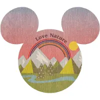 Komar Vliestapete "Vlies selbstklebend - Mickey Head Summer Hike - Größe 125 x 125 cm" bedruckt glatt Kinderzimmer