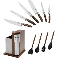 Carl Schmidt Sohn GmbH SOLTAU 12-teiliges Messerblock-Set, Messerblock aus Holz und Messer aus Edelstahl