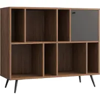 SalesFever Bücherregal breit Walnuss/Grau