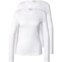 s.Oliver Langarmshirt , Damen, Gr. 46, weiß (2x weiß), Single Jersey, Obermaterial: 100% Baumwolle, unifarben, tailliert hüftbedeckend, Rundhals, Shirts Langarmshirt, mit Rundhalsausschnitt, 2er Pack