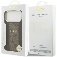 GUESS case passend für IPHONE 17 Pro Max kompatibel mit MagSafe GUHMP17XPG4SEMCW (PU W/ 4G Stripe) brown