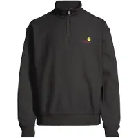 Carhartt WIP - Weit geschnittener Sweatshirt - Half Zip American Script Sweat Black für Herren - Größe L - schwarz