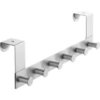 Sotech Türgarderobe LINEA II Edelstahl Gebürstet mit 6 Haken für 40 mm Türen Ohne Falz
