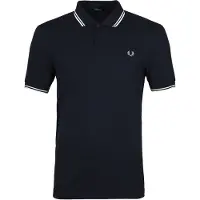 Fred perry Polo Marine Dunkelblau mit weißen Doppelstreifen
