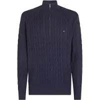 Tommy Hilfiger Classic Cotton Cable Sweater Navy Blue Größe: L | Pullover Outlet | Herren | Blau