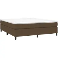 Syfax Boxspringbett mit Matratze Dunkelbraun 180x200 cm Stoff