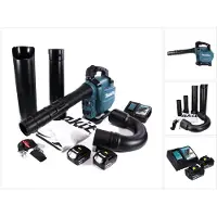 Makita DUB 363 RG2V Akku Gebläse / Laubsauger 36 V ( 2x 18 V ) Brushless + Absaug Set + 2x Akku 6,0 Ah + Ladegerät