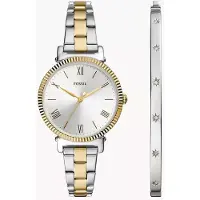 GUESS Fossil Daisy Damen Geschenk Set Bicolor (ES5249SET) Uhr + Armreif Spange Damenuhr