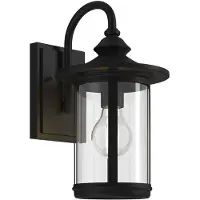 LINDBY Zayn Außenwandleuchte Black/Clear - , Zayn, dimmbar, Schwarz, für Balkon, Metall, Antik