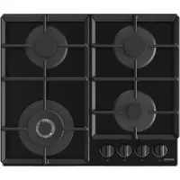 Gorenje GTW641EB, Schwarz, Integriert, 60 cm, Gaskochfeld, Gehärtetes Glas, 4 Zone(n)