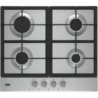 Beko HIAG 64225 SX, Edelstahl, Integriert, Gaskochfeld, Edelstahl, 4 Zone(n), 4 Zone(n)
