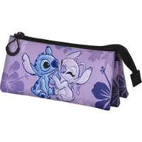 KARACTERMANIA Stitch & Angel, Weiches Federmäppchen, Violett, Abbildung, Drinnen/Draußen, Mädchen, Reißverschluss
