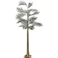 Beliani Künstliche Palme mit LED Beleuchtung Grün 175 cm Indoor Outdor Gartendekoration