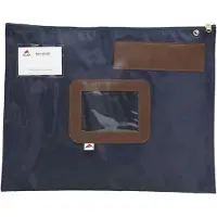 Alba Banktasche "POPLAT", aus Nylon, rot Reißverschluss, Absender-Fenster, Maße: (B)420 x (T)20 x