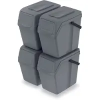 Prosperplast Abfalleimer 4er Set SORTIBOX - steingrau