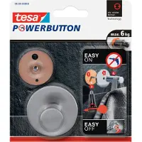 TESA Powerbutton Haken Classic, Edelstahl, rund