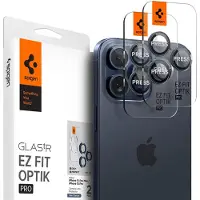 Spigen Optik Pro EZ Fit Lens Protector - Kameralinsenschutz (2er-Pack) für das Apple iPhone 17 Pro (Max) / 16 Pro (Max) / 15 Pro (Max) / 14 Pro (Max) - Blue Titanium