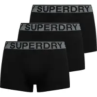 Superdry Boxershorts "Boxershort TRUNK TRIPLE PACK 3er Pack", Herren, Gr. M, schwarz (schwarz, grau), Obermaterial: 95% Baumwolle CO. 5% Elasthan EL., Unterhosen Boxershorts