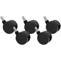 KADIMA DESIGN Weichbodenrollen | 5er-Set, Schwarz, ø60mm, 11mm-Stift | Gr.: onesize