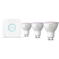 Philips Hue – GU10 White & Color Ambiance Starter Kit with Bridge (3-Pack)