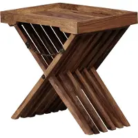 Wohnling Beistelltisch Sheesham massiv gebeizt 60 x 40 cm - MERJA