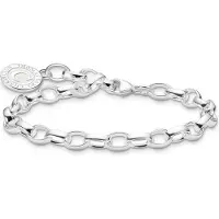 Thomas Sabo Charm Armband mit Schimmernden Weissem Kaltemaille Silber