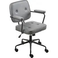Beliani Bürostuhl Grau Samt mit Gebremsten Rollen Armlehnen Höhenverstellbar Klassisch Retro Arbeitsstuhl Home-Office Wohnzimmer