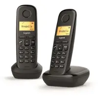 Gigaset A170 Duo Téléphone fixe sans fil DECT/GAP Noir, DECT-Telefon, Kabelloses Mobilteil, Freisprecheinrichtung, 50 Eintragungen, Anrufer-Identifikation, Schwarz
