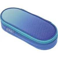 Herlitz Etui Dip Dye, Weiches Federmäppchen, Polyester, Blau, Türkis, Einfarbig, Reißverschluss, Pubertät