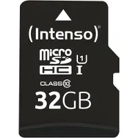 Intenso microSDHC Card 32GB, Performance, Class 10, U1 (R) 90MB/s, (W) 10MB/s, SD-Adapter, Retail-Blister
