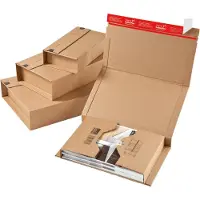 Colompac Wickelverpackung CP 020, mit Selbstklebeverschluss, Wellpappe, braun, B 388 x T 260 x H 100 mm (C4+), 20 Stück