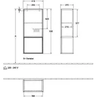 Villeroy & Boch Villeroy und Boch Finion Seitenschrank G540GMPC 41,8cm, links, Emotion, Regal unten Olive Matt, Oak Veneer