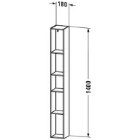Duravit L-Cube Regalelement LC120600707 18x18x140cm, 5 Fächer, vertikal, betongrau matt