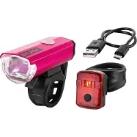 Puky Fahrradlicht Lumi, pink, StVZO zugelassen, Front-/ Rücklicht Set, LED, mit Akku, USB aufladbar