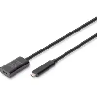 Digitus Aktives USB 3.2 Gen2 10G Verlängerungskabel, USB-C - USB-C, 5m, 5 m, USB C, USB C, USB 3.2 Gen 2 (3.1 Gen 2), 10 Gbit/s, Schwarz