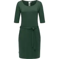 Ragwear Jerseykleid "Kenisha" Außentaschen Eingrifftaschen Elastisches Midikleid mit Taillengürtel