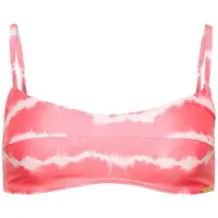 Superdry für Damen. W3010368A Rosa Bikini-Oberteil mit Batikmuster (XXS), Lässig, Strandbekleidung, Polyester