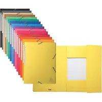 Exacompta Sammelmappe mit Gummizug und 3 Klappen, Maxi-Kapazität, aus Manila Karton 425g/qm 500μ, 24x32cm für DIN A4