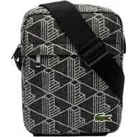 Lacoste Umhängetasche Vertical Camera Bag Mono Jacquard Denim Noir schwarz