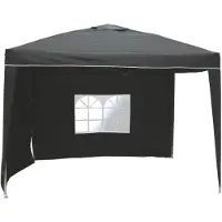 Lex Pavillon Faltpavillon 3 x 3m schwarz ALU inkl. 2 Seitenteile