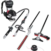 Scheppach Benzin-Multi-Gartenwerkzeug MFH5300-4BP | 51,7 cm³ 2-Takt-Motor | 450 mm Schnittbreite | Schnittlänge 254 mm | 24 mm Schnittstärke