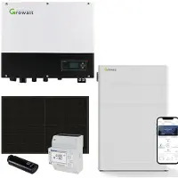 Growatt 4kWp PV Komplettanlage mit Glas Glas Modulen und 12,8kWh Speicher