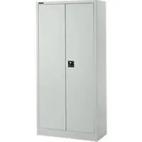 Schäfer Shop Materialschrank, abschließbar, 4 verzinkte Böden, 5 OH, B 950 x T 400 x H 1935 mm, Stahl, lichtgrau/lichtgrau