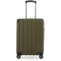 Hauptstadtkoffer Q-Damm - Handgepäck Koffer Flugzeug Trolley 4 Rollen Kabinenkoffer Cabin Size Bordkoffer Rollkoffer TSA, 54 cm, 38 Liter ,Avocado
