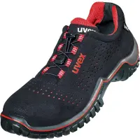 Uvex 69988, Männlich, Erwachsener, Sicherheitsschuhe, Schwarz, Rot, ESD, S1, Speed-Schnürsenkel